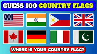 Can You Guess The 100 Country Flags? Take the Ultimate Flag Quiz Challenge! |Guess the Country Quiz