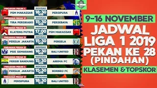 Jadwal Siaran langsung Liga 1 2019 Pekan 28 (Pindahan) dan Klasemen Terbaru Liga 1