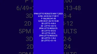 pcso lotto result may 7,2023