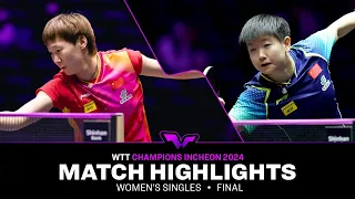 Sun Yingsha vs Wang Manyu | WS FINAL | WTT Champions Incheon 2024