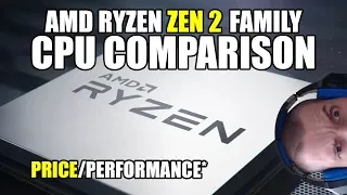 AMD Ryzen 5 3600 vs Ryzen 5 3600X vs Ryzen 7 3700X vs Ryzen 7 3800X vs Ryzen 9 3900X bench compared