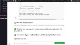 Roam SmartBlock to convert a copied SmartBlock to GitHub/Roam friendly format for sharing.