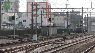 三島駅構内でのED32+5000系の入換作業（甲種輸送準備）
