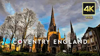 Coventry Central England Beautiful Town Tour Part2 [ 4k ]
