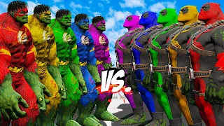 TEAM HULK FLASH VS TEAM HULK DEADPOOL COLOR - HULK BATTLE -EPIC SUPERHEROES WAR