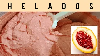 🟡HELADO de MBURUCUYÁ-RECETA (FLOR de la PASIÓN) (MARACUJÁ) (PASSION FRUIT ICE CREAM RECIPE)🍨🍊😋(2023)