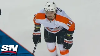 Travis Konecny Visibly In Pain After Taking Hit From Behind By MacKenzie Weegar