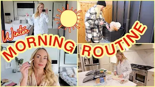 SCHOOL MORNING ROUTINE w/ 3 KIDS + a DOG | RENOVATED HOUSE |  WINTER MORNING ROUTINE Emily Norris AD