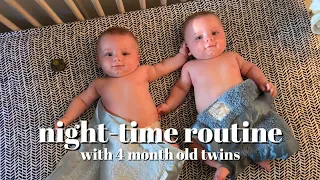 night-time routine with 4 month old twins