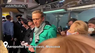 Alexei Navalnîi a revenit de la Berlin la Moscova și a fost reținut. Vedeți filmul evenimentelor