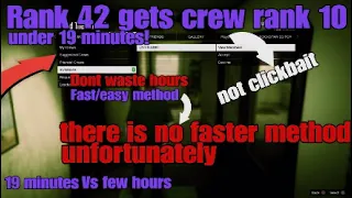 GTAO: INSANE FAST CREW RANK METHOD!!!  *WORKING*