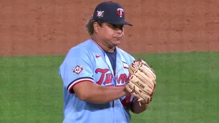 The LEGEND Willians Astudillo comes in to pitch, fires 46 mph fastball 🤣