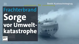 Erste Bergungskräfte auf dem Frachtschiff „Freemantle Highway“ | BR24