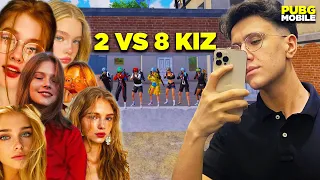 8 KIZA KARŞI VS ATTIK!! 2 VS 8 - PUBG MOBİLE