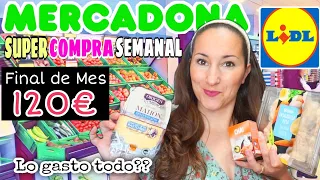 📆MERCADONA, LIDL/ SUPER Compra SEMANAL FIN de MES por 120€/ 💶Así AHORRO/ con PRECIOS/ Maricienta