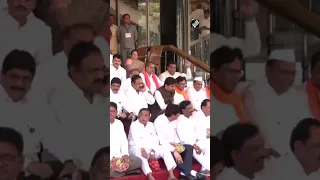 Maharashtra: Opposition leaders stage protest outside Assembly over farmers’ issue in Mumbai