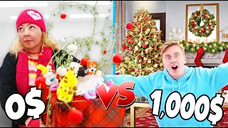 $0 vs $1000 CHRISTMAS challenge!