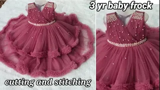 @Trending 2 layer cindrella frock cutting and stitching/3 yr baby frock/party wear dress