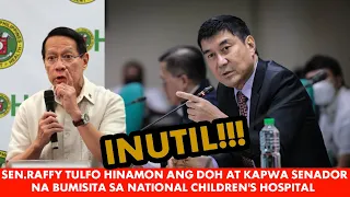 PAGBUBULGAR NI SEN TULFO SA NATIONAL CHILDRENS HOSPITAL