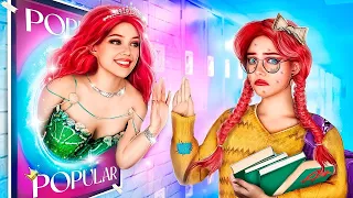 ¡De Nerd a Popular Transformación de Sirena! ¡Cómo Volverse Popular! ¡Sirena en la Vida Real!