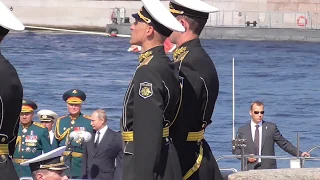 День ВМФ, прибытие Путина В.В. на Адмиралтейскую набережную 2018г