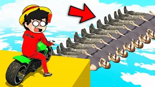 ¡CARRERA de MOTOCICLETA 99 99% IMPOSIBLE en GTA 5! 😱🏆 RAMCORE vs FRANCISCO vs ALEXY en GTA V