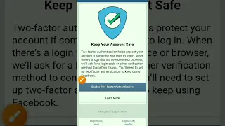 Enable two-factor Authentication problem solve #2factorauthentication  #facebookloginproblem #shorts