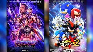 Photoshopping The AVENGERS ENDGAME Poster into a SONIC FORCES 2 Movie Poster