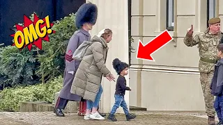 ADORABLE MOMENT LITTLE SOLDIER GETS VIP ACCESS TO WATCH CHANGING OF THE GUARD!