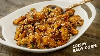 Crispy Baby Corn Recipe - Restaurant Style Chinese Babycorn Recipes - CookingShooking