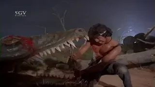 Arjun Sarja killed Crocodile Best Climax Scene | Kannada Best Videos | Kannada Movies