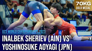 Yoshinosuke AOYAGI (JPN) vs. Inalbek SHERIEV (AIN) | U23 World Championships 2023 | Gold Medal | FS