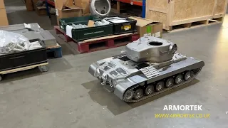 Test run of a large scale all metal M26 Pershing tank by ARMORTEK