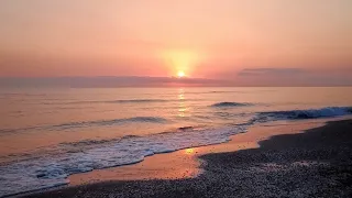 Sea Meditation, Calm Sea and soothing Wave Sound at Stunning Sunrise , Enjoy 🌻🌻