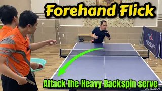 How to do a Forehand Flick and attack a Heavy Backspin serve |  Ti Long guides the French 🇫🇷