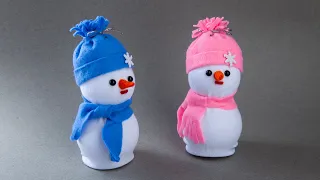 DIY: How to make Snowman ornaments out of socks very easy | Christmas decor