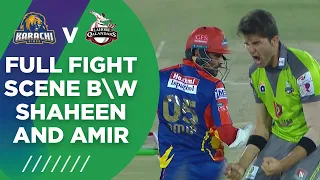 PSL2021 | Full Fight Scene Between Shaheen And Amir | Lahore vs Karachi | Match 11 | MG2T