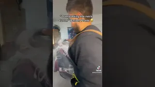 Neck Duster Barber Prank: Bro was gasping for air ☠️ (via tiktok: byronoficial)