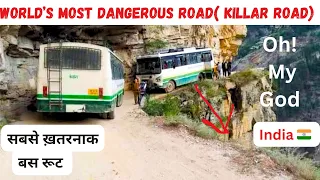 HRTC BUS Driving in world’s most Dangerous Road/ Extreme Road of Himachal Pradesh ( KILLAR😱) V-204