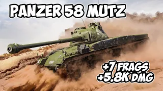 Pz 58 Mutz - 7 Frags 5.8K Damage - Tin! - World Of Tanks