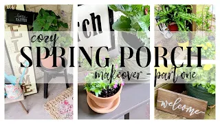 SPRING PORCH MAKEOVER  / FARMHOUSE FRONT PORCH / SPRING PORCH DECORATING IDEAS / ROBIN LANE LOWE