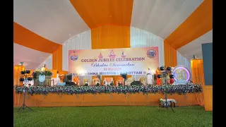 Bhajan during Bhakta Sammelan. Golden Jubilee celebration of  Ramakrishna Mission Narottam Nagar.