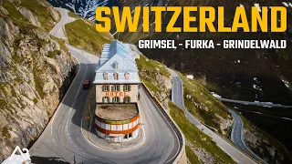 Adventure Biking the FURKA and GRIMSEL pass in Switzerland (and swimming in a glacial lake)