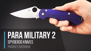 Spyderco Knives Para Military 2 CPM S110V Blue G10 Folding Knife Overview