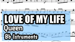 Love of My Life Tenor Sorano Clarinet Trumpet Sheet Music Backing Track Play Along Partitura