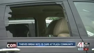 15 cars broken into in Plaza apartments