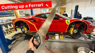 REBUILDING MY LIBERTY WALK WIDEBODY FERRARI BY CUTTING UP NEW 488!