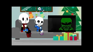 Sans and papyrus react to a totally serious battle (undertale)