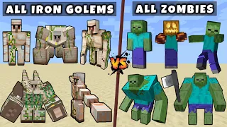 All Zombies vs All Iron Golem - Mutant & Titan Iron Zombie vs Mutant Titan Iron Golem