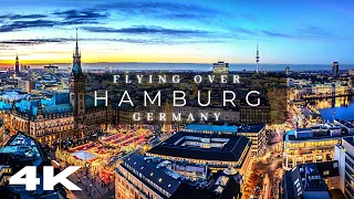 Hamburg Germany By Night | 4K Cinematic Drone Footage